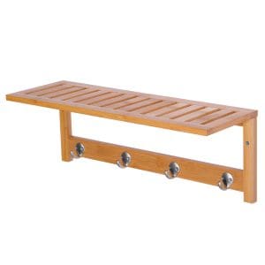 Homcom Cuier de Perete Raft Cuier in Bambù, 50x17x20cm