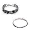 Set 2 Bratari Tennis Alpine Black pentru dama din otel inoxidabil si diamante CZ + Rutherford pentru barbati din otel inoxidabil DRGSB025 DarGen