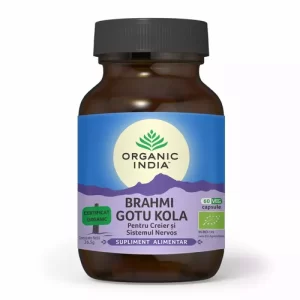 Brahmi-Gotu Kola pentru Creier, Sistemul Nervos și Deficit de Atenție 60cps ECO| Organic India