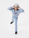 Pantaloni de molton cu efect acid wash pentru fete