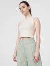 Crop-top din bumbac organic cu fermoar pentru femei