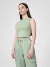 Crop-top din bumbac organic cu fermoar pentru femei