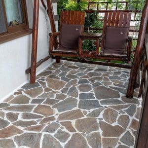 Ardezie poligonala Rusty Brown – Lespezi (1 mp = 10-15 buc)