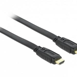 Cablu HDMI 4K 1.4 Flat T-T ecranat 2m, Delock 82670