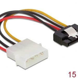 Cablu alimentare Molex la SATA cu fixare, Delock 60120