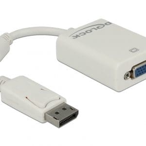 Adaptor DisplayPort la VGA 15 pini T-M alb, Delock 61766