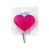 Cuier cu ventuza si agatatoare pentru prosop, Inimi, roz