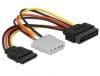 Cablu alimentare SATA la SATA + Molex T-M, Delock 65235