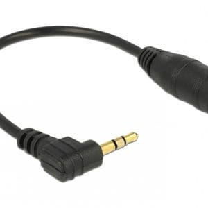 Cablu audio jacl stereo 2.5mm unghi la jack stereo 3.5mm 3 pini T-M 14 cm, Delock 65397