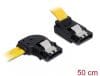 Cablu SATA III 6 Gb/s unghi stanga – sus cu fixare 50cm, Delock 82837