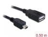 Cablu USB 2.0 la mini USB M – T 0.5m, Delock 82905