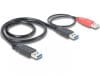Cablu in Y USB 3.0 la USB 3.0 + USB 2.0 T-T 0.5m, Delock 82908