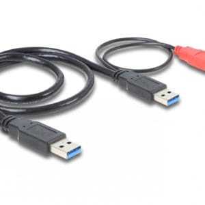 Cablu in Y USB 3.0 la USB 3.0 + USB 2.0 T-T 0.5m, Delock 82908