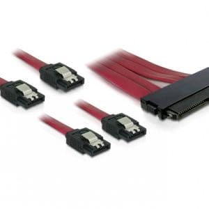Cablu SAS SFF-8484 la 4 x SATA 7 pini 50cm, Delock 83044