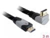 Cablu HDMI 4K v1.4 T-T unghi 90 grade 3m gri, Delock 83045