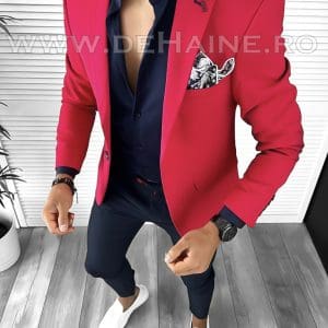 Sacou barbati rosu slim fit A4001 69-2 E
