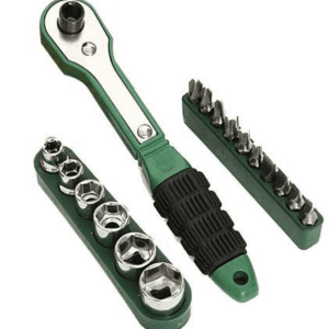 Cheie 8 piese tip clichet maner VERDE (10 biti si 6 tubulare 1/4 ) multifunctionala
