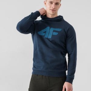 Bluză de molton fără fermoar cu glugă pentru bărbați