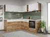 Set Mobila Bucatarie Colt Gastro 180*220 Alb/Stejar – C26