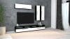 Living Haga V10, Alb Lucios/Negru, MDF, L 240 cm