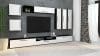Living Haga V1, Alb Lucios/Negru, MDF, L 360 cm