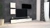 Living Haga V8, Alb Lucios/Negru, MDF, L 240 cm