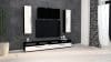 Living Haga V9, Alb Lucios/Negru, MDF, L 240 cm