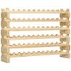 Homcom Etajera pentru Sticle, cu 6 Rafturi din Lemn de Pin , 72 Sticle