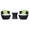 Set Mobilier Gradina Outsunny, Ratan cu 3 Piese si Perne Decorative, Maro inchis | Aosom RO