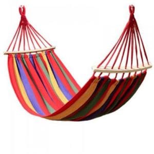 Hamac ROSU cu bara de lemn 80×200 din bumbac