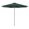 Outsunny Umbrela de Gradina din lemn pentru Balcon sau Terasa, φ3m Verde