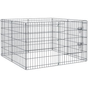 Tarc din metal pentru animale PawHut, 8 bucati 76x61cm negru | Aosom RO