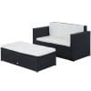 Set Mobilier Gradina Outsunny, Ratan 2 Piese 123x65x72cm Negru | Aosom.ro
