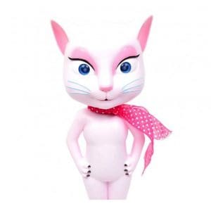 Pisicuta vorbitoare Talking Angela ROZ cu sunete si lumini – 30 cm