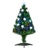 Brad de Craciun 90cm cu 90 Ramuri din PVC cu Fibra Optica si 12 becuri LED, Decoratiune de craciun HOMCOM | Aosom RO
