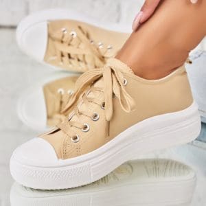 Adidasi Dama Bej din Textil Keilyn