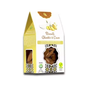 Biscuiţi vegani cu ghimbir şi cocos, fără zahăr, 130g | Ambrozia