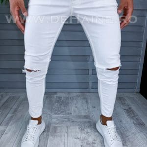 Blugi barbati conici albi PREMIUM B2115 H1