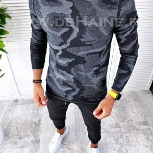 Bluza barbati neagra slim fit T3705 O6-3.1 /X8-5