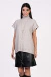 Bluza Iarina ivory fara maneci cu model in relief