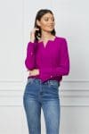 Bluza LaDonna magenta vaporoasa cu decolteu in V