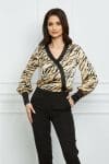 Bluza MBG satinata bej cu animal print