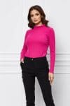 Bluza Moze fucsia din tricot reiat