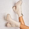 Botine dama Imblanite Bej din Piele Ecologica Elliette