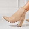Botine dama Imblanite Bej din Piele Ecologica Intoarsa Kayde