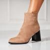 Botine dama Imblanite Kaki din Piele Ecologica Intoarsa Sehna