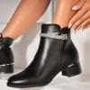 Botine dama Imblanite Negre din Piele Ecologica Kenly