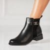 Botine dama Imblanite Negre din Piele Ecologica Lidya