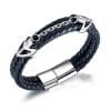 Bratara Argos Silver din piele ecologica si otel inoxidabil DRGB0105 DarGen