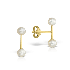 Cercei duo Perle, Aur galben 14K